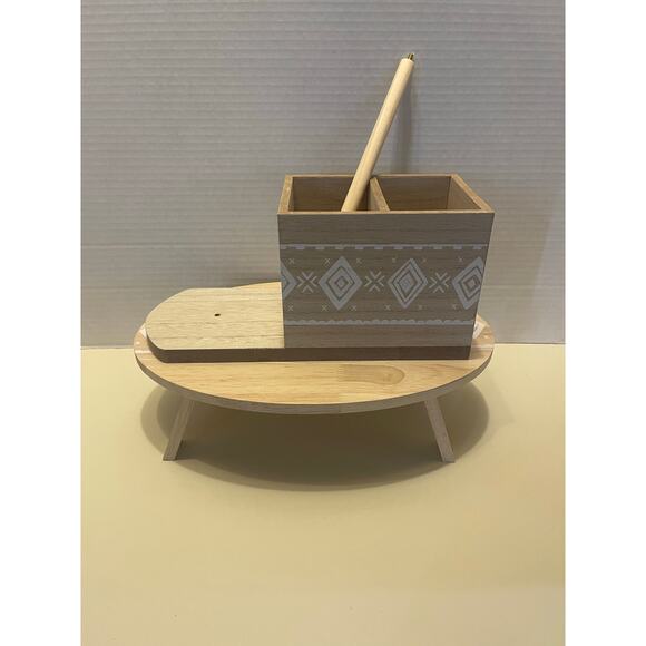 Target Dollar Spot 2022 Wooden Folding Tray and Paper Towel Caddy - Picture 2 of 13